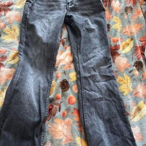 Stylish Gray Women's Flare Jeans